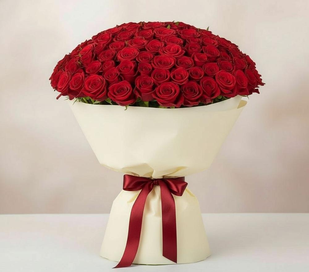 Букет 101 Красная роза Милано в Ёгле