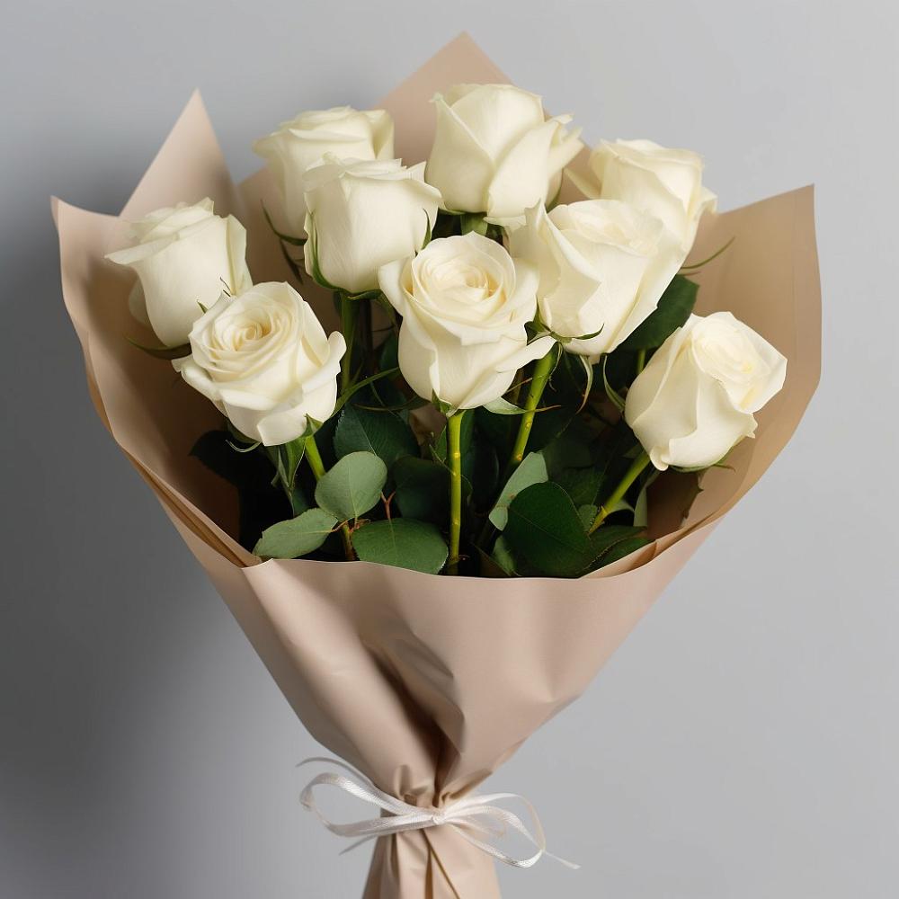 Букет 9 Белых роз Эдлесс Лав в Ёгле