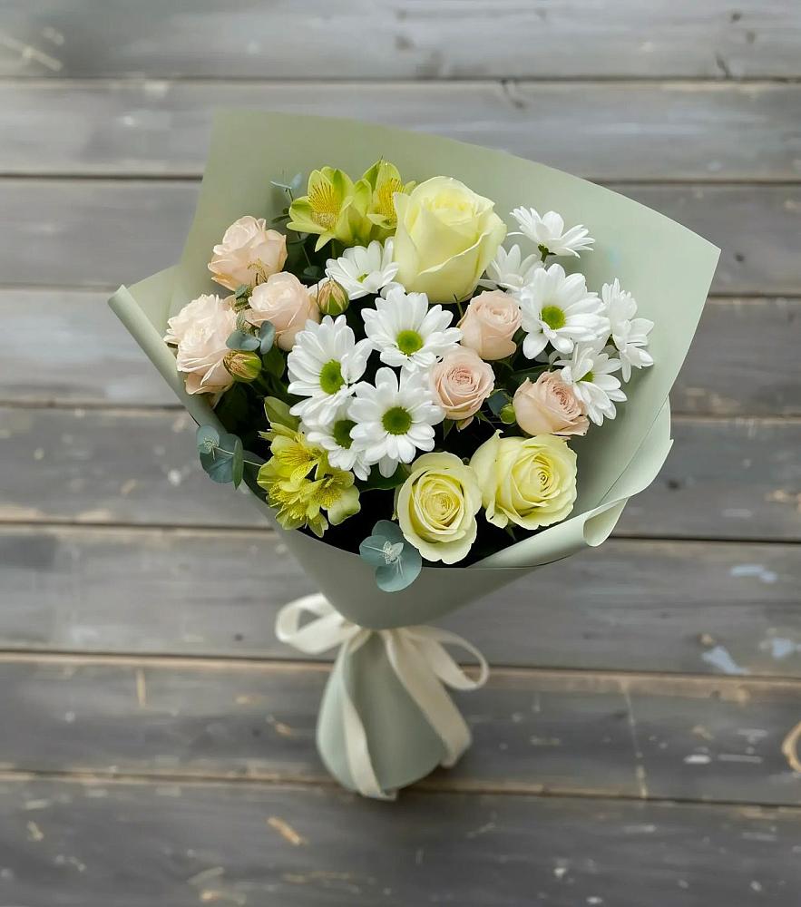 Букет цветов из: Альстромерии, Розы и Хризантемы в Ёгле