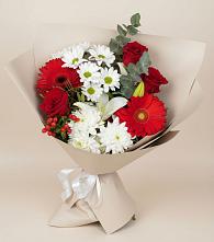 Букет цветов из:  Розы, Хризантемы, Герберы и Лилии в Ёгле