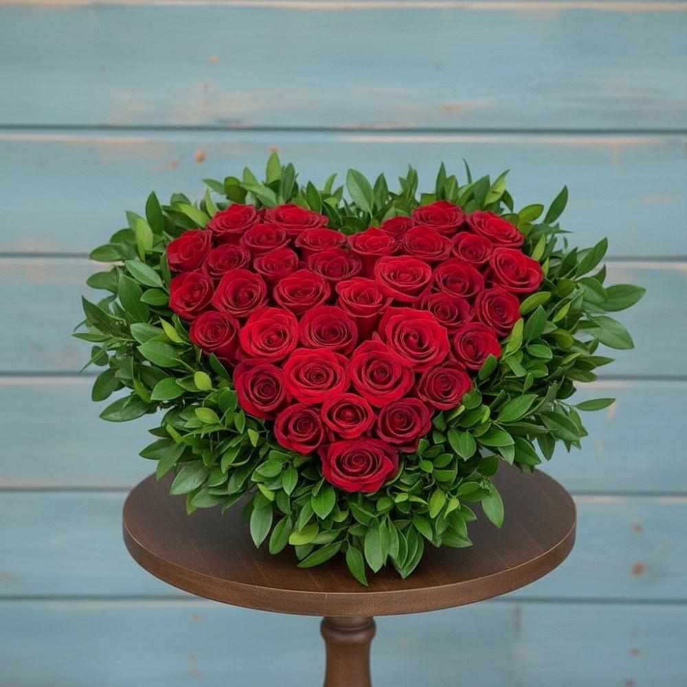 Цветочная композиция из Розы в виде сердца в Ёгле