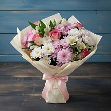 Букет цветов из:  Хризантемы, Альстромерии и Розы в Ёгле