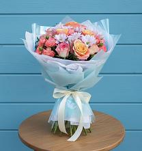 Букет цветов из:  Хризантемы и Розы в Ёгле